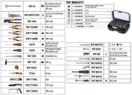 BETA BW2054E-100 VALIGIA CON ASSORTIMENTO DI 100 UTENSILI