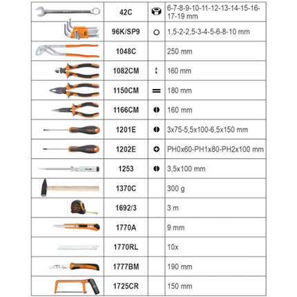 BETA  2056E/I VALIGIA EASY 163 UTENSILI EASY