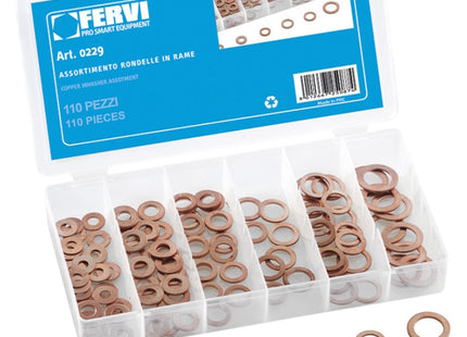 FERVI ASSORTIMENTO DI RONDELLE IN RAME TOTALE PZ110