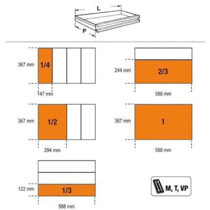 BETA RSC24A/8-OVIL CASSETTIERA 8 CASSETTI+411 UTENSILI INDUSTRIA ARANCIO