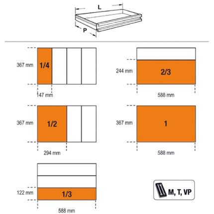 BETA RSC24/7-OVAS CASSETTIERA 7 CASSETTI+223 UTENSILI AUTOMOTIVE ARANCIO