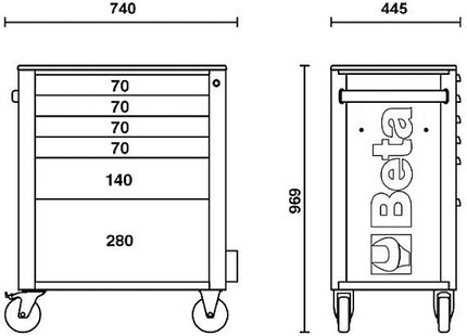 BETA RSC24/6 CASSETTIERA MOBILE CON 6 CASSETTI