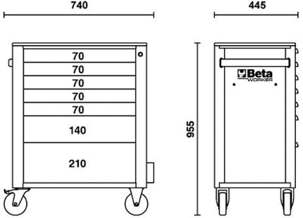 BETA BW2400SG7/I-S CASSETTIERA CON 7 CASSETTI + 235 UTENSILI GRIGIO