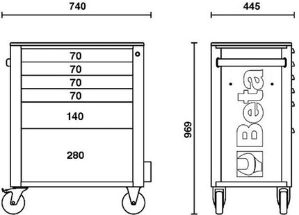 BETA RSC24/6-N-249UT CASSETTIERA 6 CASSETTI+249 UTENSILI INDUSTRIA NERO