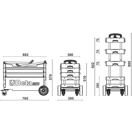 BETA C27S CARRELLO PORTAUTENSILI RICHIUDIBILE VUOTO