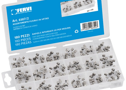 FERVI ASSORTIMENTO DI FUSIBILI IN VETRO TOTALE PZ180