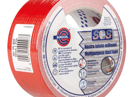 EUROCEL NASTRO ADESIVO TELATO MILLEUSI MM50X25MT ROSSO ART.201 TPL