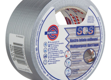 EUROCEL NASTRO ADESIVO TELATO MILLEUSI MM50X25MT GRIGIO ART.201 TPL