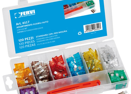 FERVI ASSORTIMENTO DI FUSIBILI STANDARD PER AUTO TOTALE PZ120