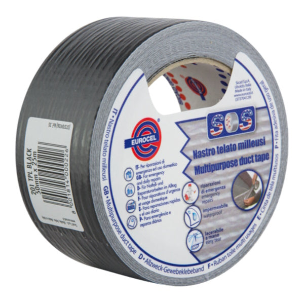 EUROCEL NASTRO ADESIVO TELATO MILLEUSI MM50X25MT NERO ART.201 TPL