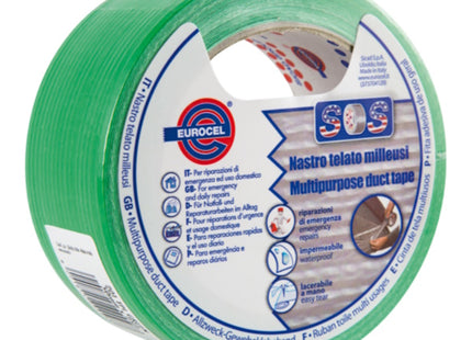 EUROCEL NASTRO ADESIVO TELATO MILLEUSI MM50X25MT VERDE ART.201 TPL