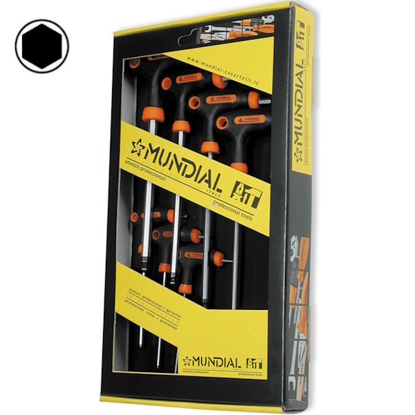 MUNDIAL ART.0344A SERIE 7 CHIAVI MASCHIO ESAGONALI CON IMPUGNATURA A T