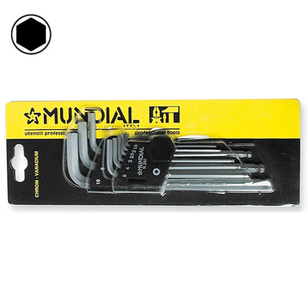 MUNDIAL ART.0351 SERIE 9 CHIAVI ESAGONALI LUNGHE ESTREMITA' SFERICA