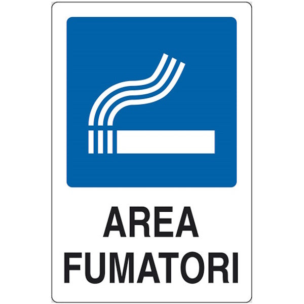 SEGNALE AREA FUMATORI IN ALLUMINIO MM300X200