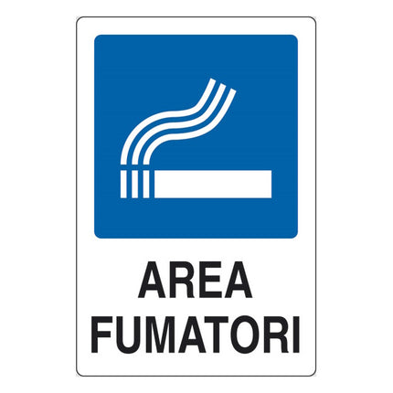 SEGNALE AREA FUMATORI IN ALLUMINIO MM300X200