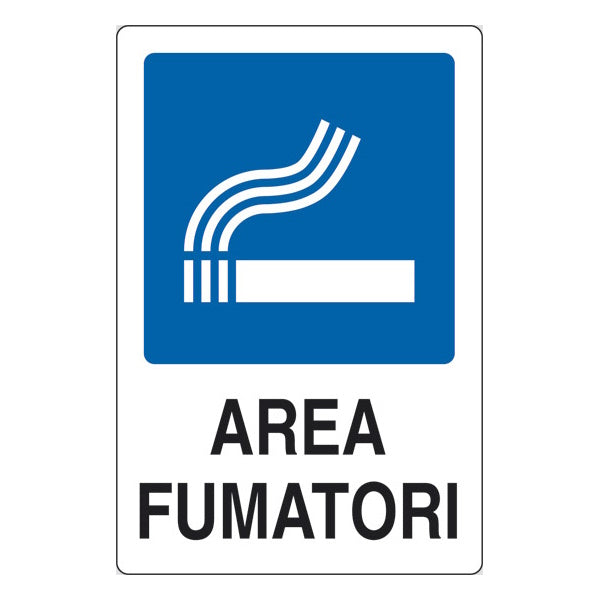 SEGNALE AREA FUMATORI IN ALLUMINIO MM300X200