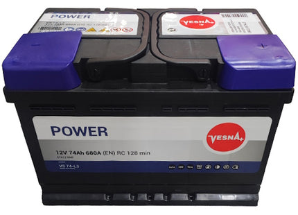 VESNA BATTERIA PER VEICOLI MOD. POWER VS74-L3 74AH 680A