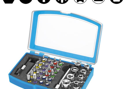 FERVI SET DI BUSSOLE CON INSERTI BITS E PORTAINSERTI DA 1/4" PZ35