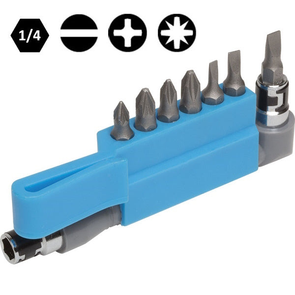 FERVI SET 7 INSERTI E PORTAINSERTI CON IMPUGNATURA DRITTA/90° DA 1/4"