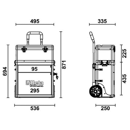 BETA C41S TROLLEY PORTAUTENSILI A 2 MODULI SOVRAPPONIBILI