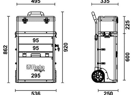 BETA C41H/O TROLLEY PORTAUTENSILI A 2 MODULI SOVRAPPONIBILI(A2024)