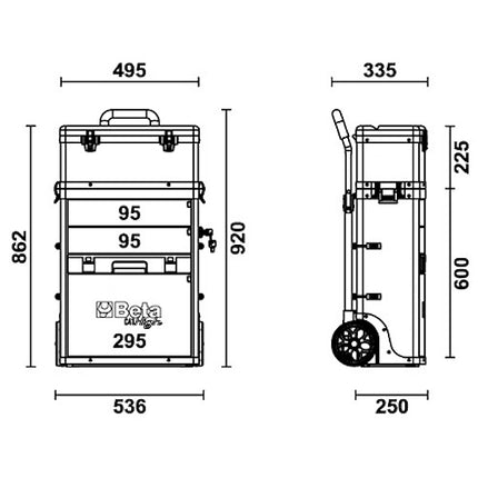 BETA C41H/O TROLLEY PORTAUTENSILI A 2 MODULI SOVRAPPONIBILI(A2024)