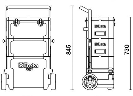 BETA C42H TROLLEY PORTAUTENSILI A 3 MODULI SOVRAPPONIBILI