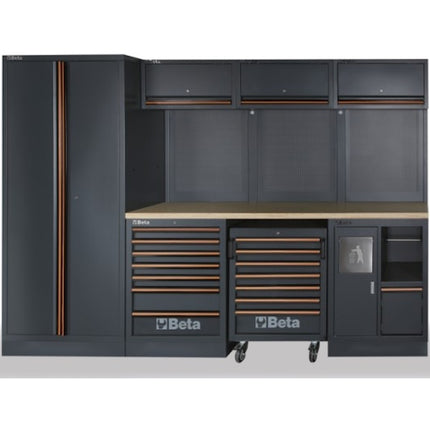 BETA C45PRO W/ ARREDO PRO W-3MT 2 MODULI+ARMADIO+CASSETTIERA GRIGIO