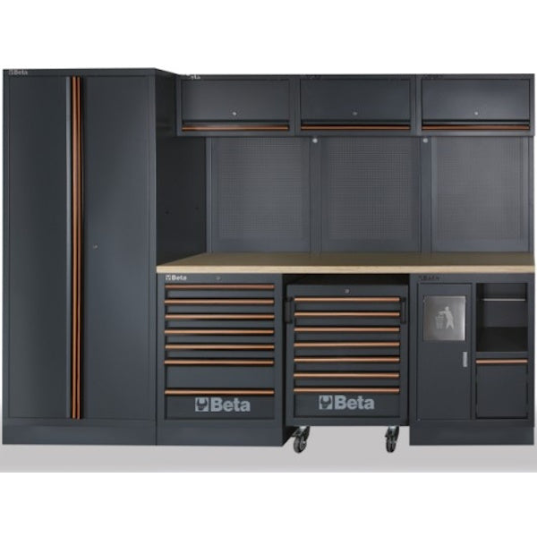 BETA C45PRO W/ ARREDO PRO W-3MT 2 MODULI+ARMADIO+CASSETTIERA GRIGIO