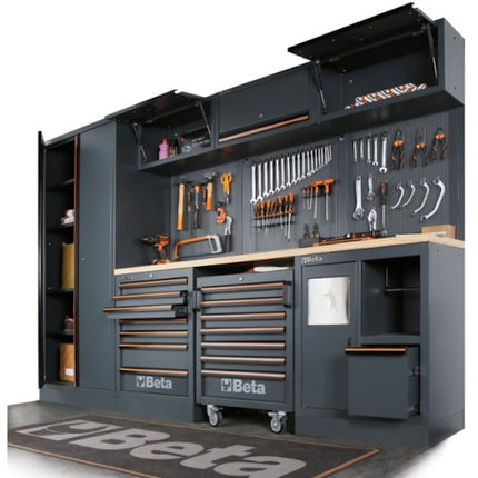 BETA C45PRO W/ ARREDO PRO W-3MT 2 MODULI+ARMADIO+CASSETTIERA GRIGIO