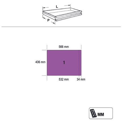 BETA C45PRO W/ ARREDO PRO W-3MT 2 MODULI+ARMADIO+CASSETTIERA GRIGIO
