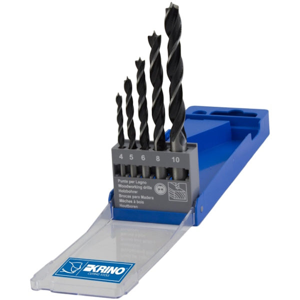 KRINO SERIE PUNTE DA LEGNO A 2 TAGLIENTI IN BOX DA PZ 5 D.MM4-10