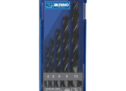 KRINO SERIE PUNTE DA LEGNO A 2 TAGLIENTI IN BOX DA PZ 5 D.MM4-10