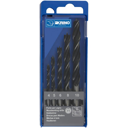 KRINO SERIE PUNTE DA LEGNO A 2 TAGLIENTI IN BOX DA PZ 5 D.MM4-10