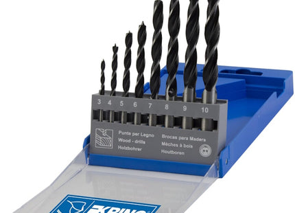 KRINO SERIE PUNTE DA LEGNO A 2 TAGLIENTI IN BOX DA PZ 8 D.MM3-10