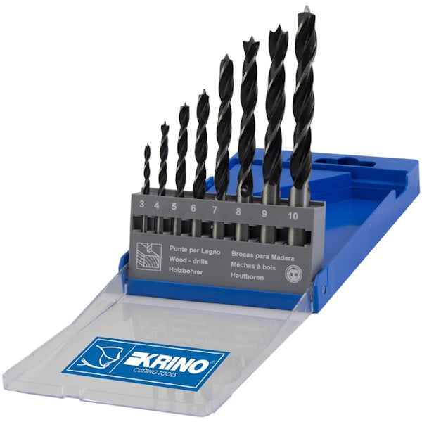 KRINO SERIE PUNTE DA LEGNO A 2 TAGLIENTI IN BOX DA PZ 8 D.MM3-10