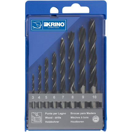 KRINO SERIE PUNTE DA LEGNO A 2 TAGLIENTI IN BOX DA PZ 8 D.MM3-10