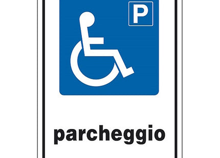 SEGNALE P PARCHEGGIO DISABILI IN ALLUMINIO MM300X200