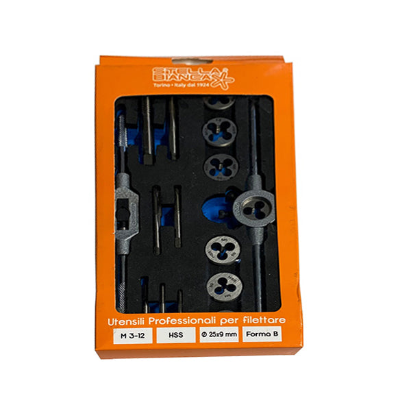 STELLA BIANCA KIT MASCHI E FILIERE HSS M3-M12 + GIRAMASCHI/PORTAFILIERE