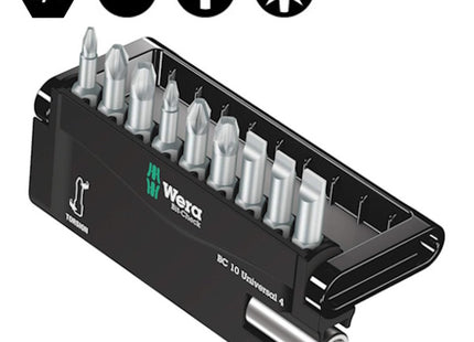 WERA SET INSERTI BIT-CHECK 10 UNIVERSAL 4 CON PORTAINSERTI