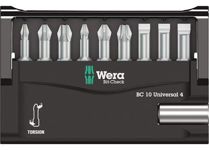 WERA SET INSERTI BIT-CHECK 10 UNIVERSAL 4 CON PORTAINSERTI