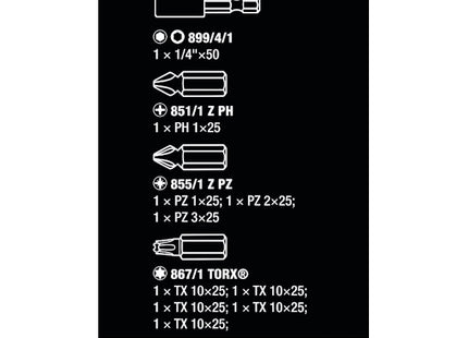 WERA SET INSERTI BIT-CHECK 10 UNIVERSAL 5 CON PORTAINSERTI