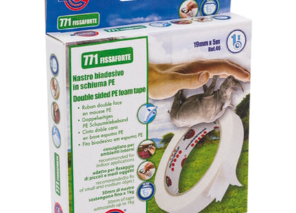 EUROCEL NASTRO BIADESIVO IN SCHIUMA BIANCO MM19X5MT ART.771 FISSAFORTE