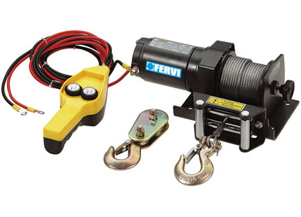 FERVI ARGANO ELETTRICO A 12V TIRO KG 450/900 CON CAVO D.MM4X15MT