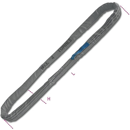 ROBUR FASCIA TONDA SOLLEVAMENTO ART.8177 WLL KG4000 GRIGIO MT4,0X65MM