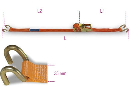 ROBUR SISTEMA DI ANCORAGGIO GANCI SPONDA ART.8181S KG1000 MM35X6MT