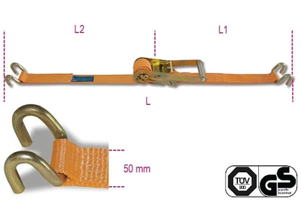 ROBUR SISTEMA DI ANCORAGGIO GANCI SPONDA ART.8182S KG2000 MM50X8,5MT