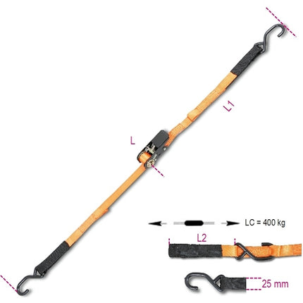 ROBUR SISTEMA DI LEGATURA 2 GANCI ART.8188CG/25 KG400 MM25X3,0MT