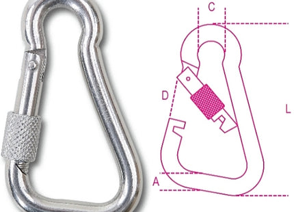 ROBUR INOX AISI 316 MOSCHETTONI ASIMMETRICI MM6X60 WFL KG40 ART.8276G