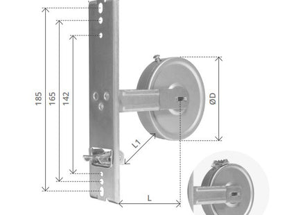 BOLIS AVVOLGITORE DA INCASSO IN ACCIAIO ZINCATO CON PLACCA INOX